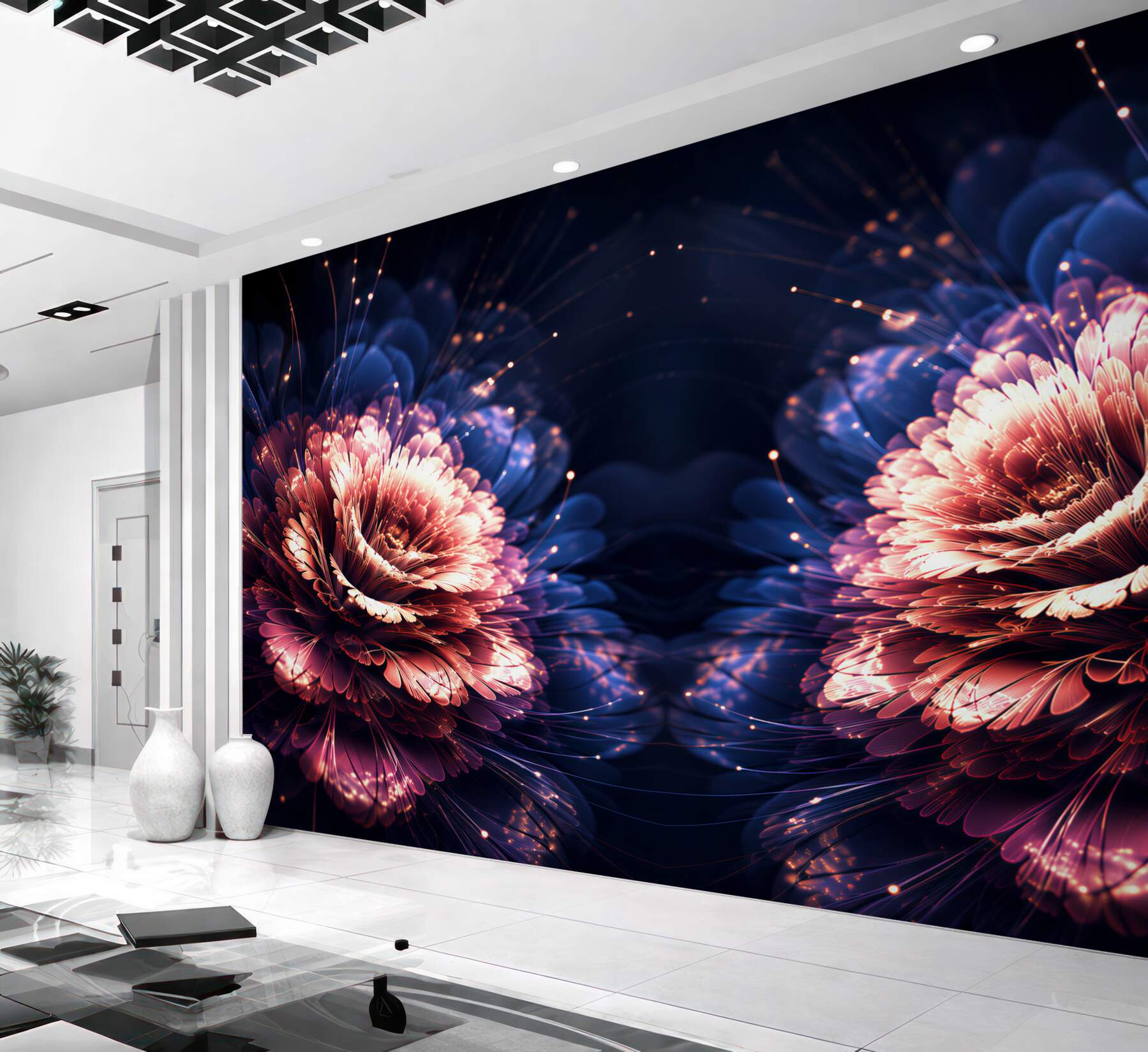 Fototapeta kwiaty piwonie pudrowy róż i fiolet eleganckie