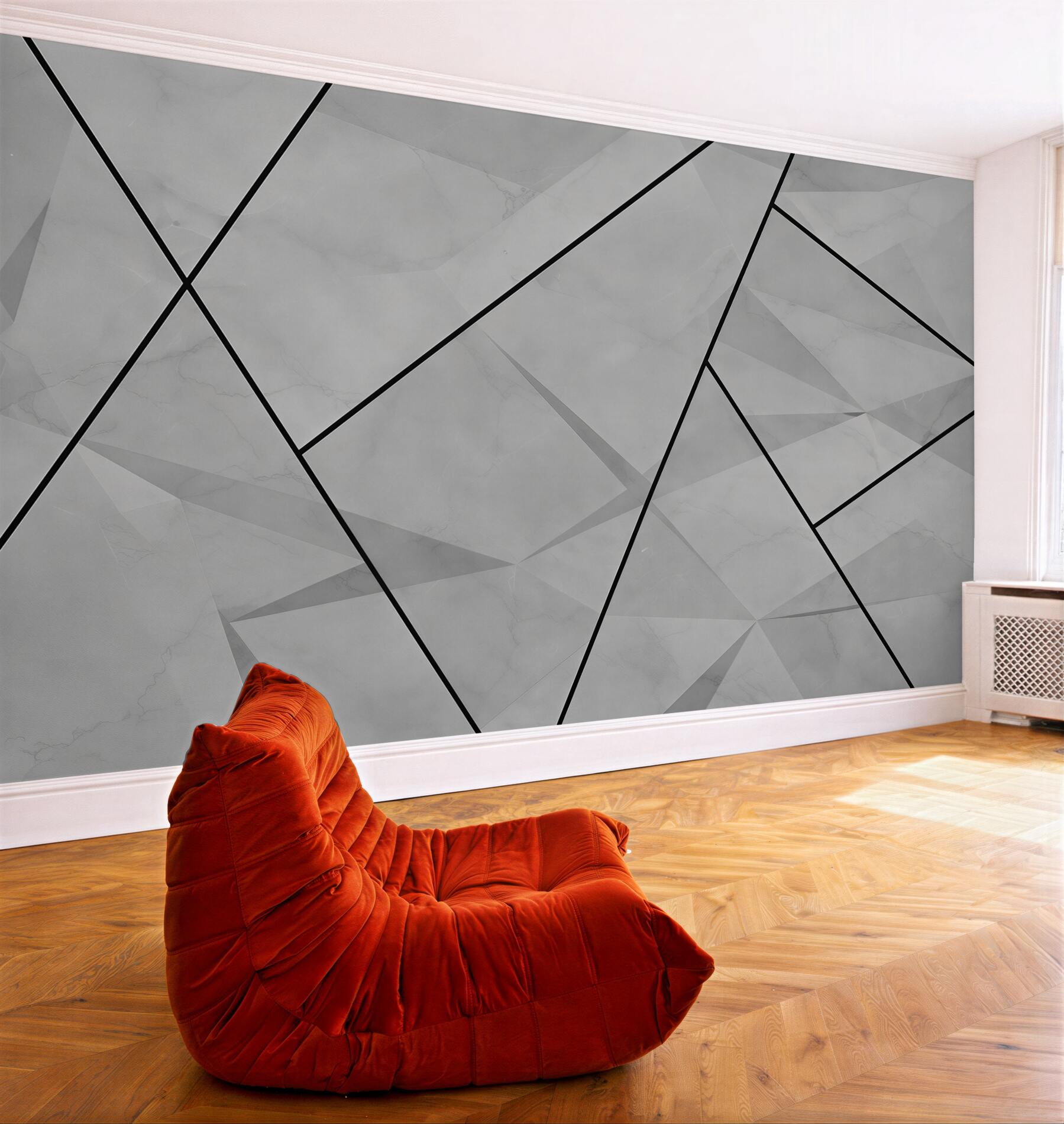 Fototapeta geometryczny marmur beżowy ze złotymi liniami nowoczesna