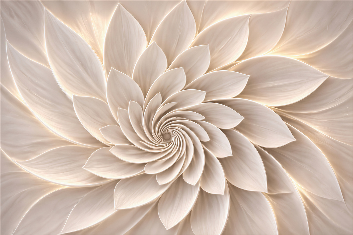 Fototapeta kwiatowy spiralny wzór 3D